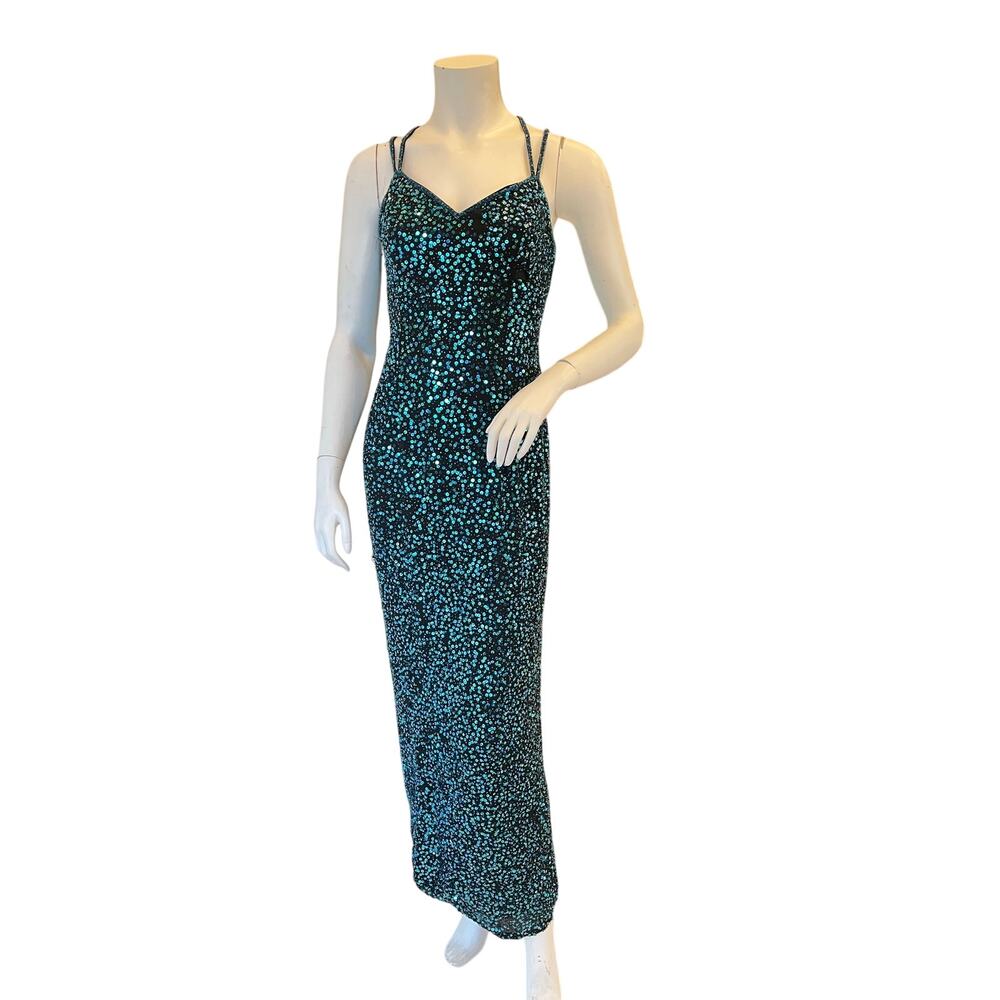 vintage beaded 100% silk dress sz 6